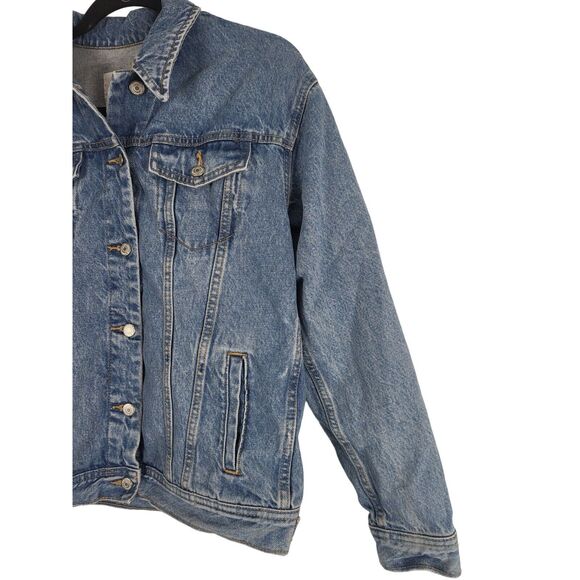 Old Navy Pride Denim Jean Jacket S Womens Boyfriend Blue Rainbow Button Front - Picture 4 of 12